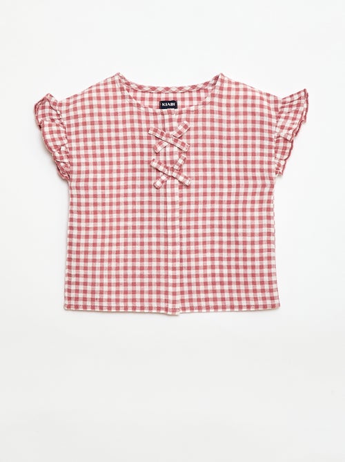 Blusa estampada de vichy - Kiabi