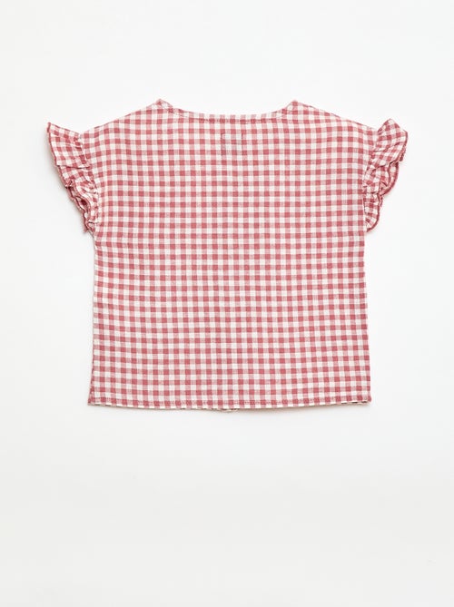 Blusa estampada de vichy - Kiabi