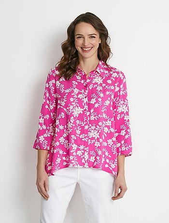 Blusa estampada manga 3/4 espalda larga - Afibel