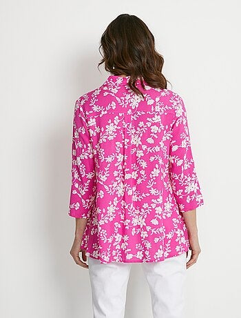 Blusa estampada manga 3/4 espalda larga - Afibel