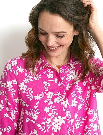 Blusa estampada manga 3/4 espalda larga - Afibel