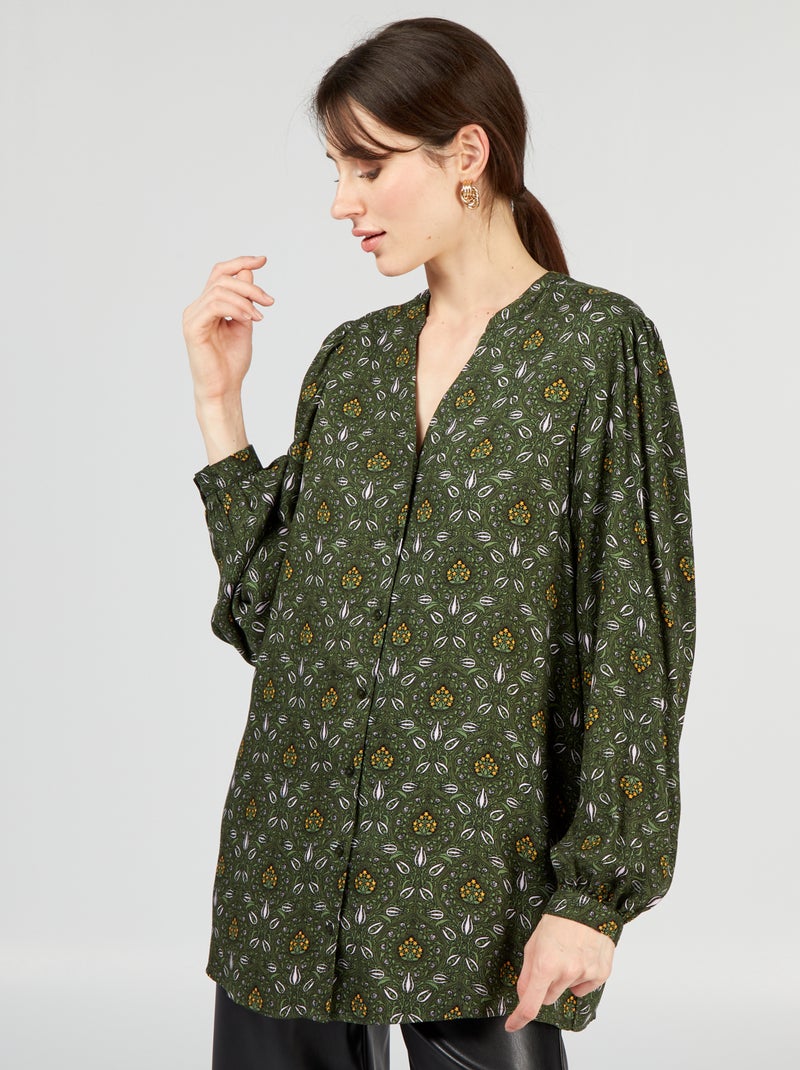 Blusa estampada NEGRO - Kiabi