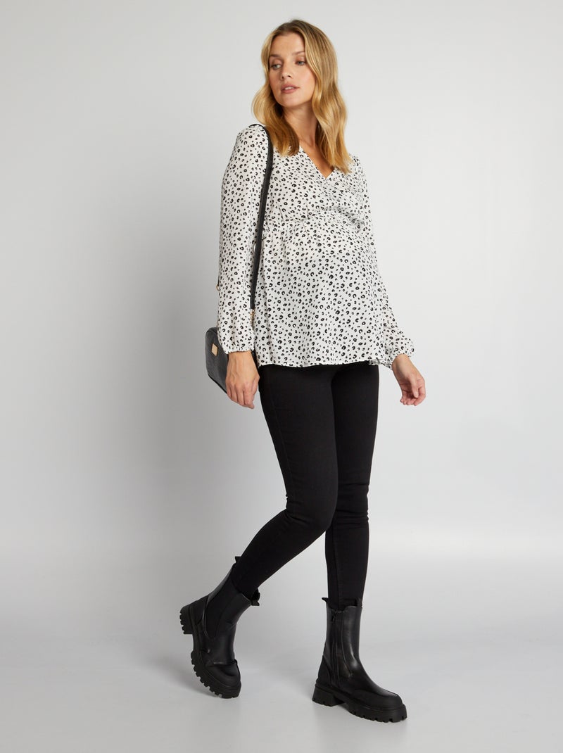 Blusa estampada premamá BLANCO - Kiabi