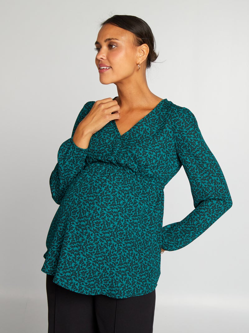 Blusa estampada premamá VERDE - Kiabi