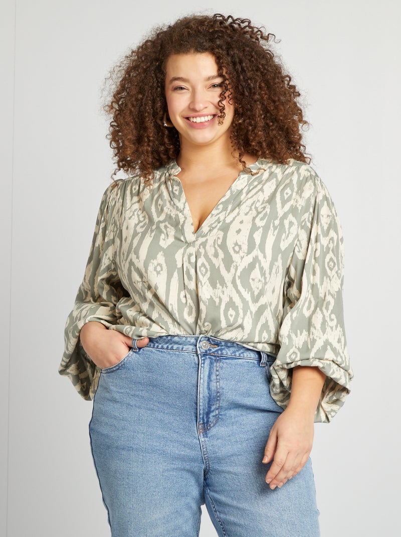 Blusa estampada VERDE - Kiabi