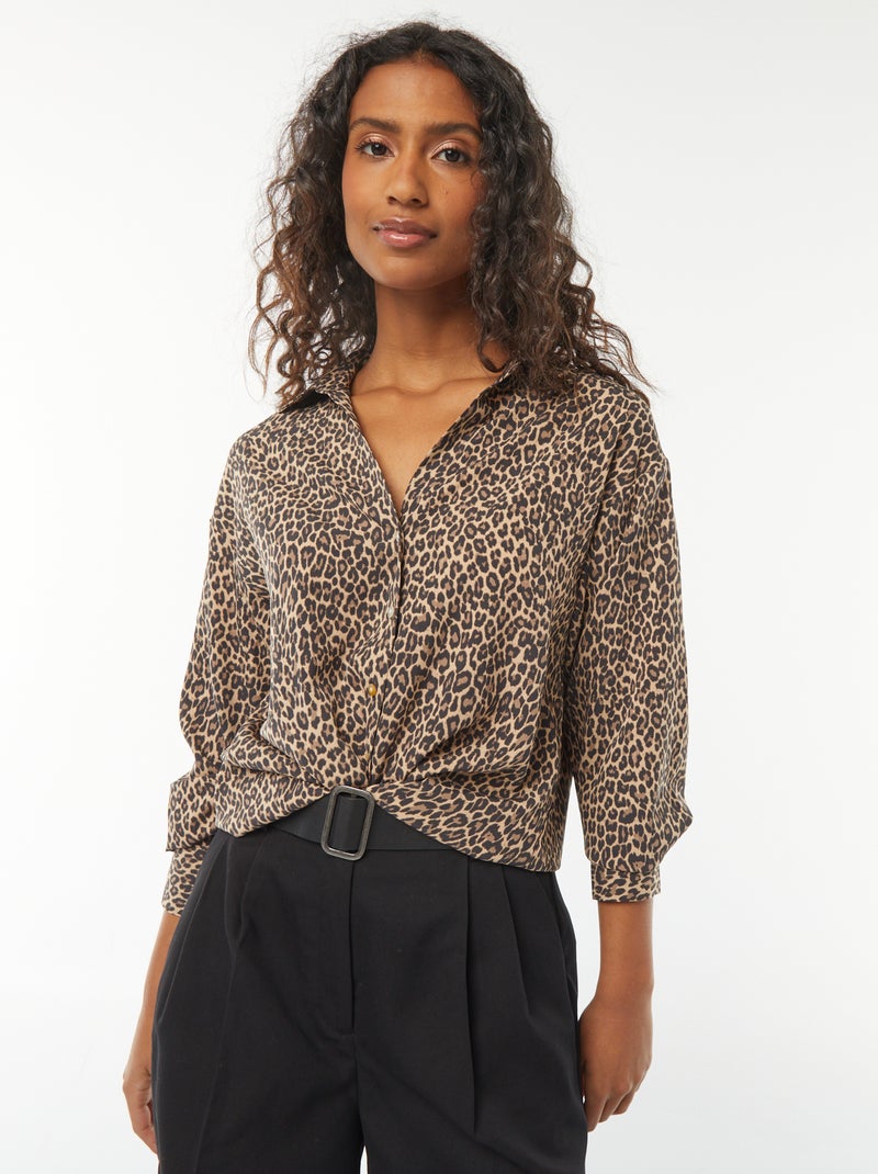 Blusa fluida Beige Mujer Kiabi