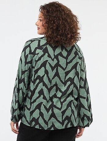 Blusa fluida con cuello mao 'Only Carmakoma'