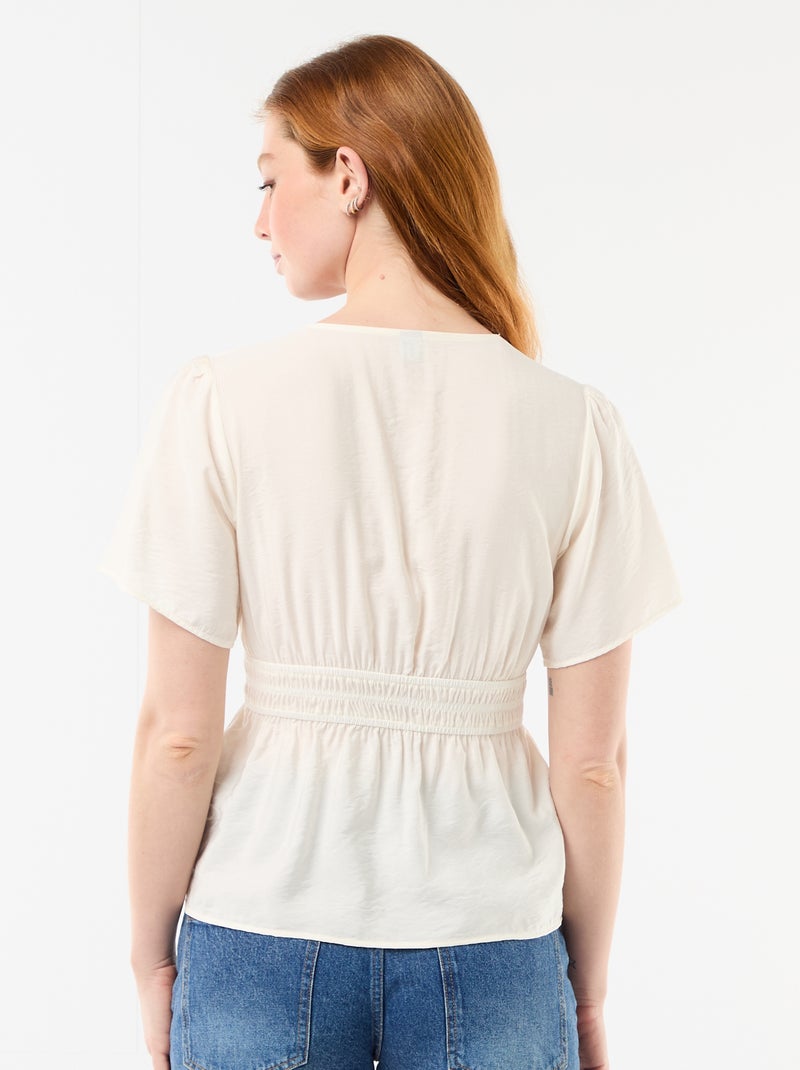 Blusa fluida de corte acampanado Blanco - Kiabi