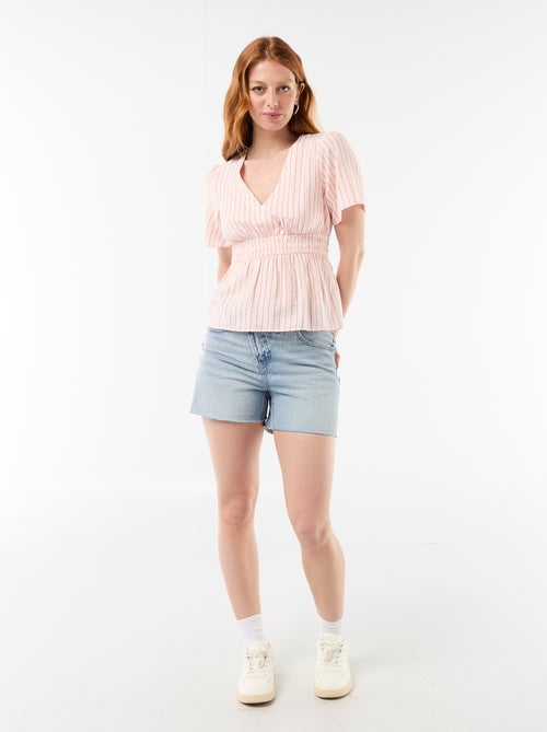 Blusa fluida de corte acampanado - Kiabi