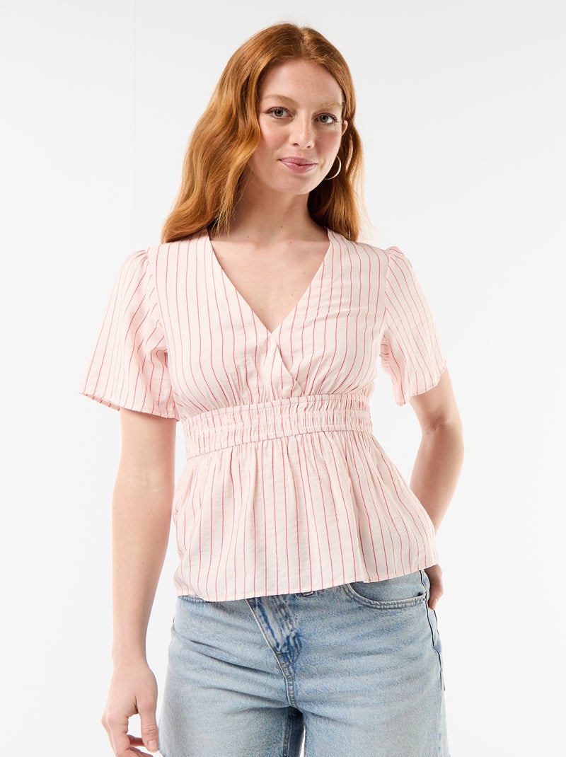 Blusa fluida de corte acampanado Rosa - Kiabi