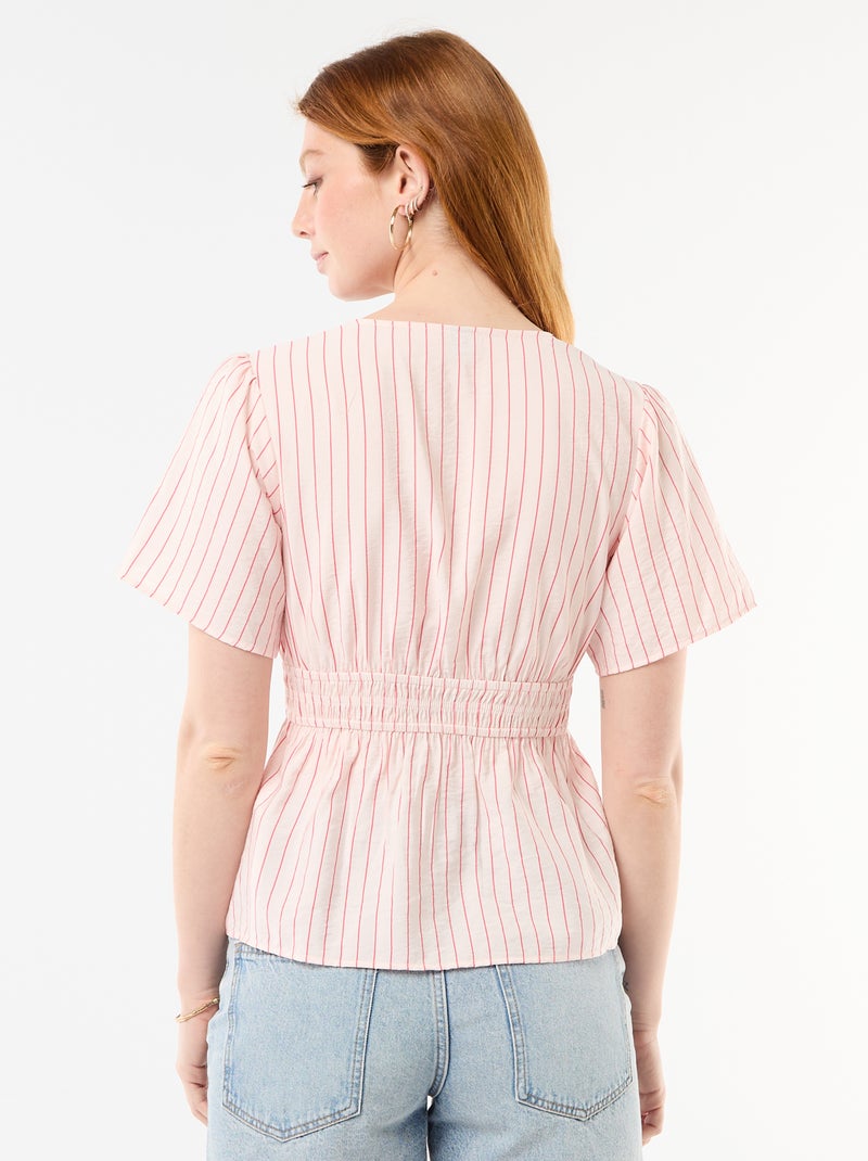 Blusa fluida de corte acampanado Rosa - Kiabi