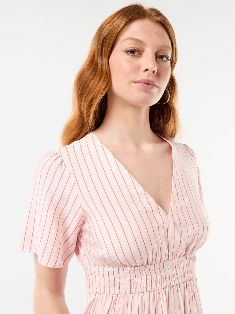 Blusa fluida de corte acampanado Rosa - Kiabi