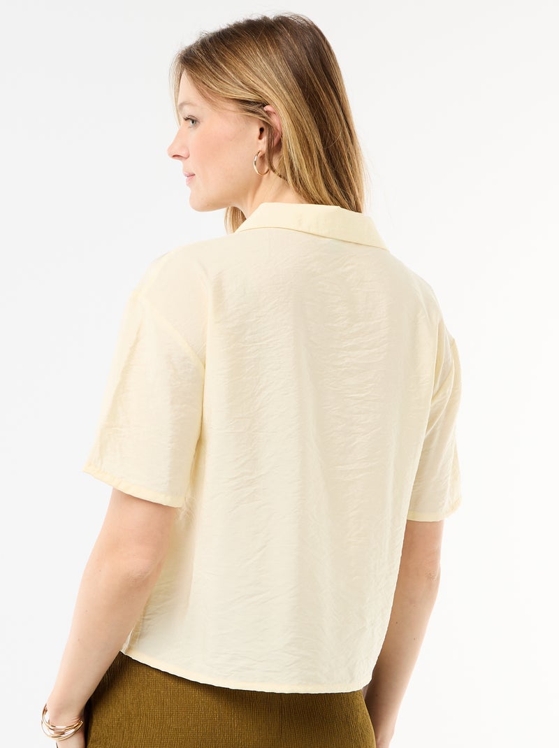 Blusa fluida de manga corta Amarillo - Kiabi