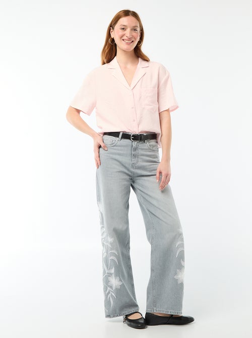 Blusa fluida de manga corta - Kiabi