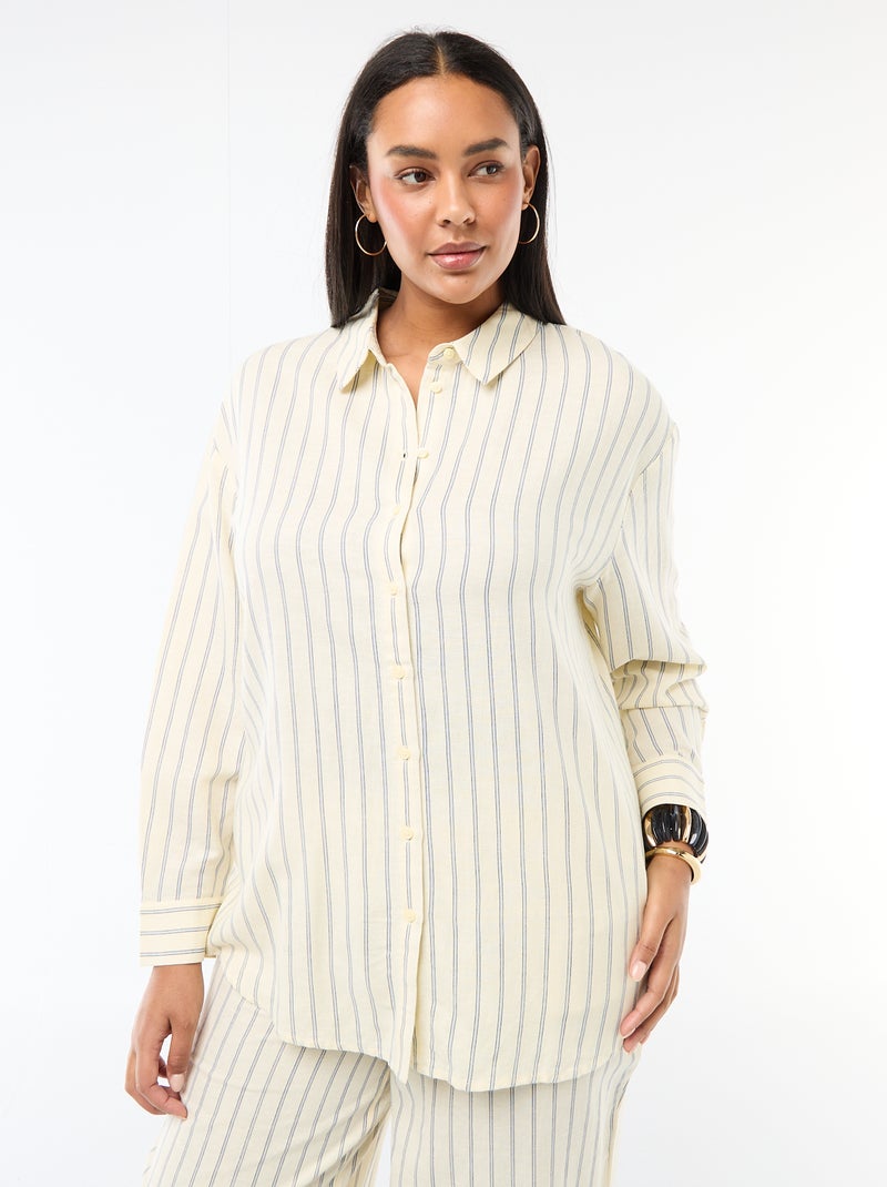 Blusa fluida de manga larga Amarillo - Kiabi