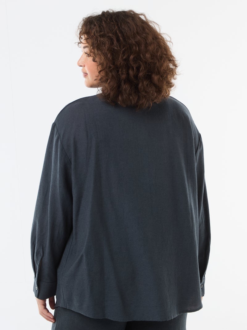 Blusa fluida de manga larga Azul - Kiabi