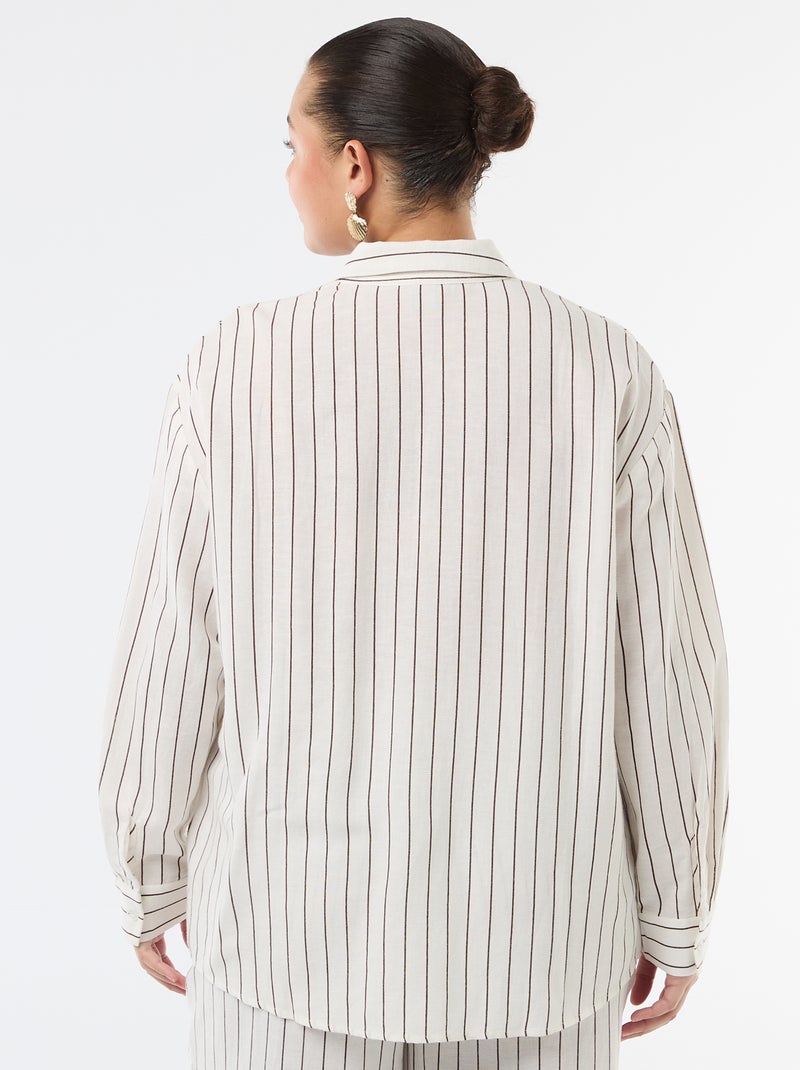 Blusa fluida de manga larga Blanco - Kiabi