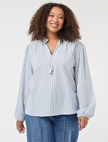 Blusa fluida de rayas finas