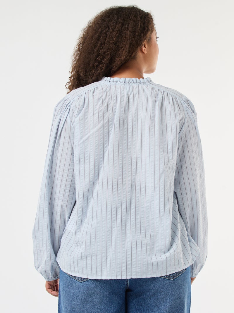 Blusa fluida de rayas finas Azul - Kiabi