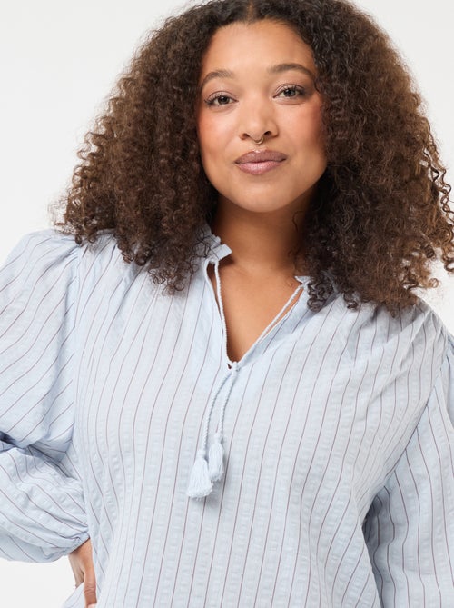 Blusa fluida de rayas finas - Kiabi Blusa fluida de rayas finas - Kiabi