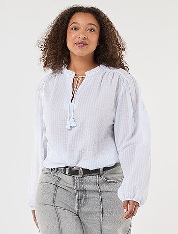 Blusa fluida de rayas finas