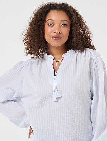 Blusa fluida de rayas finas