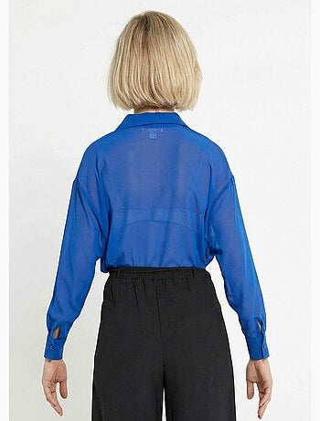 Blusa fluida de voile con mangas largas - Afibel