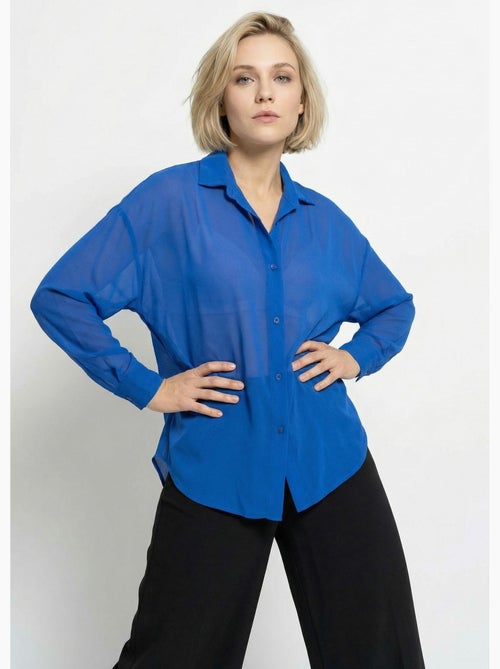Blusa fluida de voile con mangas largas - Afibel - Kiabi
