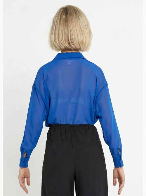 Blusa fluida de voile con mangas largas - Afibel - Kiabi