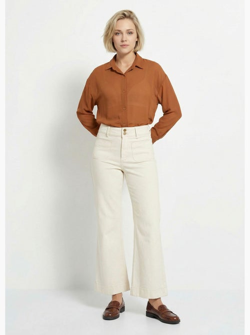 Blusa fluida de voile con mangas largas - Afibel - Kiabi