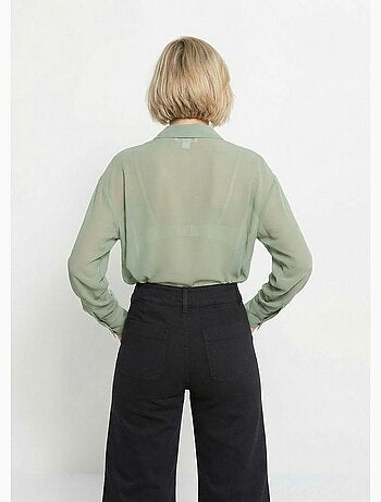 Blusa fluida de voile con mangas largas - Afibel