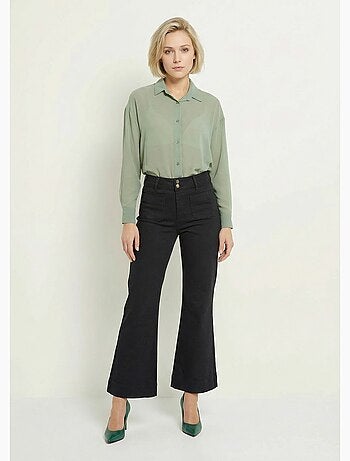 Blusa fluida de voile con mangas largas - Afibel