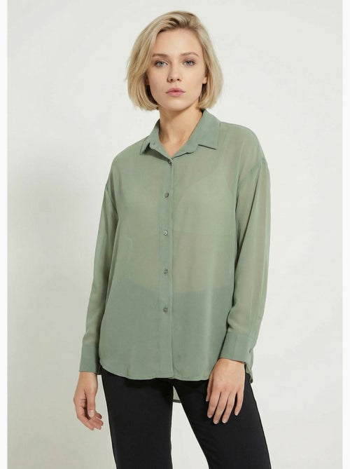 Blusa fluida de voile con mangas largas - Afibel - Kiabi