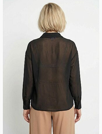 Blusa fluida de voile con mangas largas - Afibel