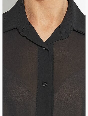Blusa fluida de voile con mangas largas - Afibel