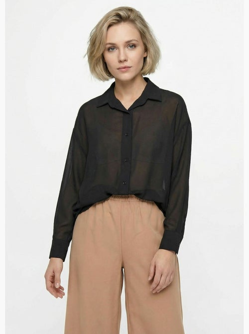Blusa fluida de voile con mangas largas - Afibel - Kiabi