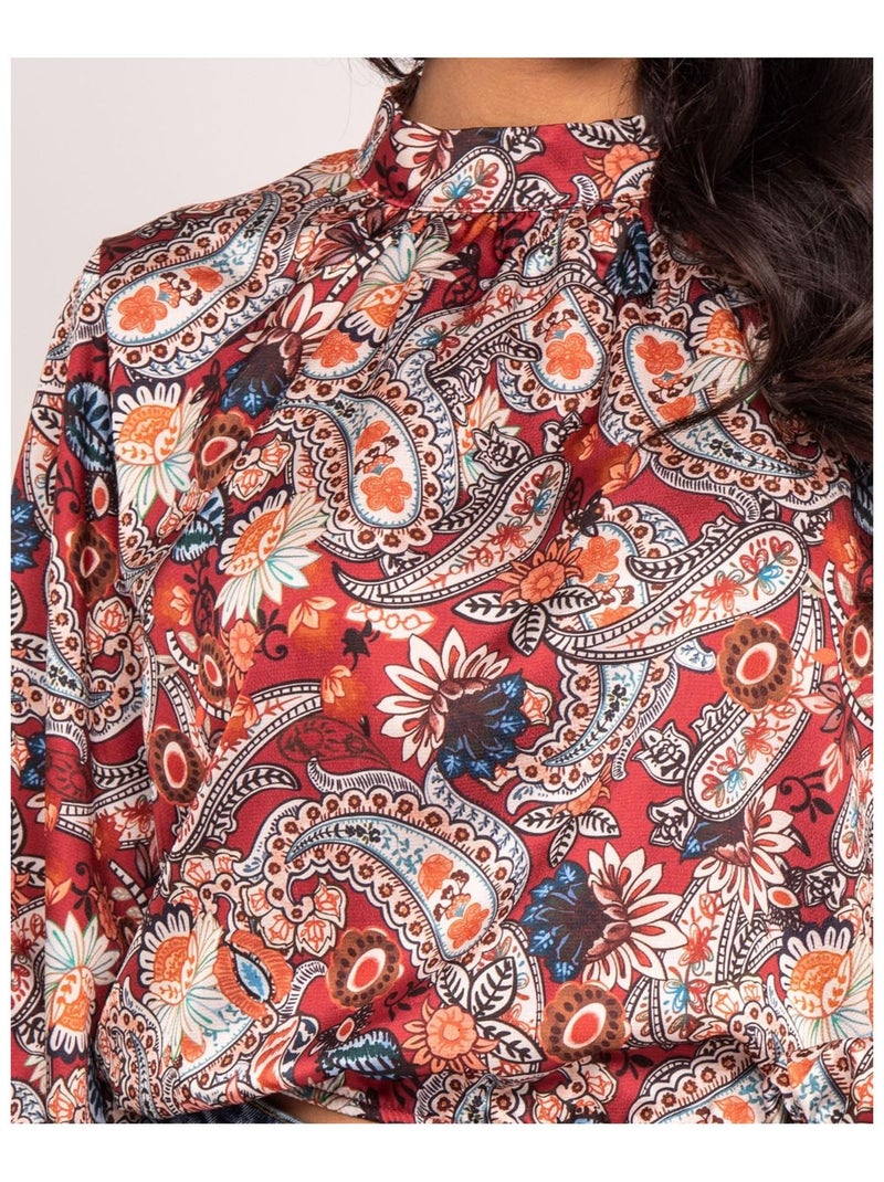 Blusa fluida estampada FABUS Burdeos - Kiabi
