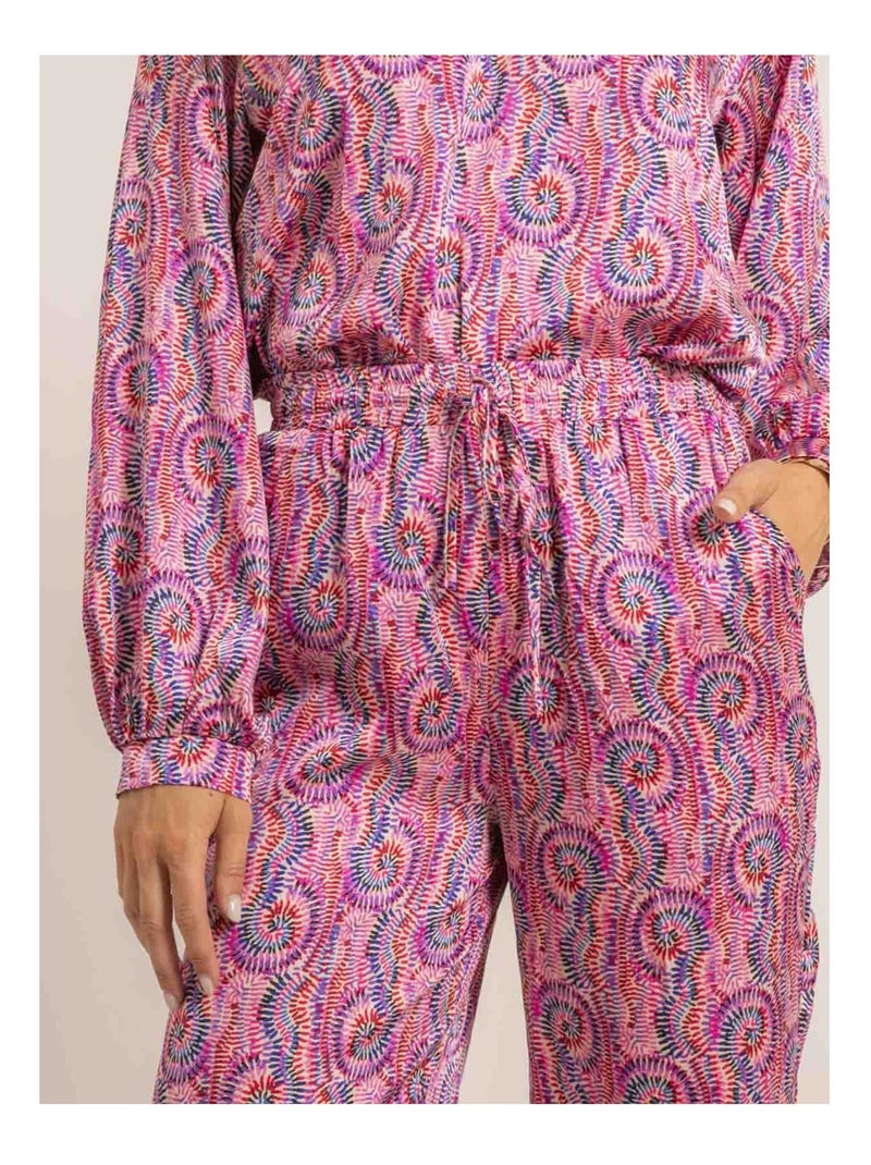 Blusa fluida estampada OGOTA Rosa - Kiabi