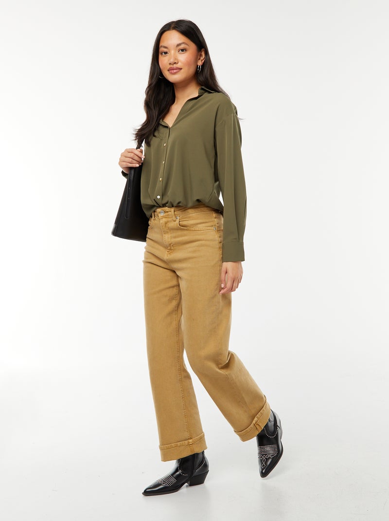 Blusa fluida Kaki - Kiabi