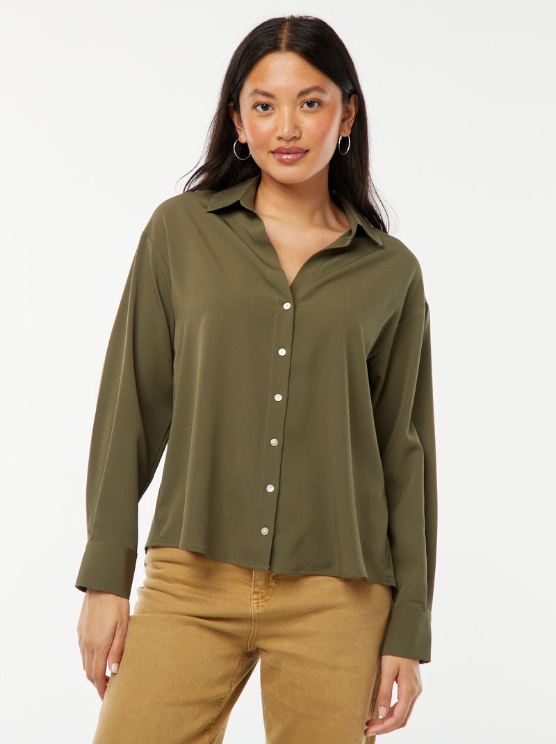Blusa fluida Kaki - Kiabi