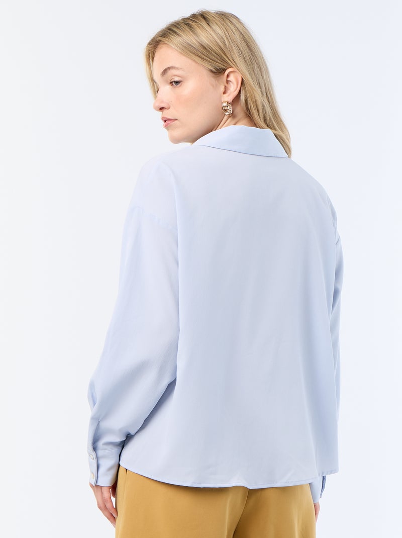 Blusa fluida lisa Azul - Kiabi