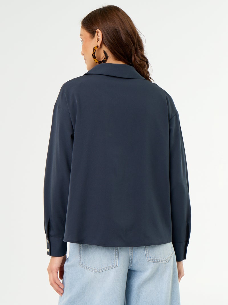 Blusa fluida lisa Azul - Kiabi