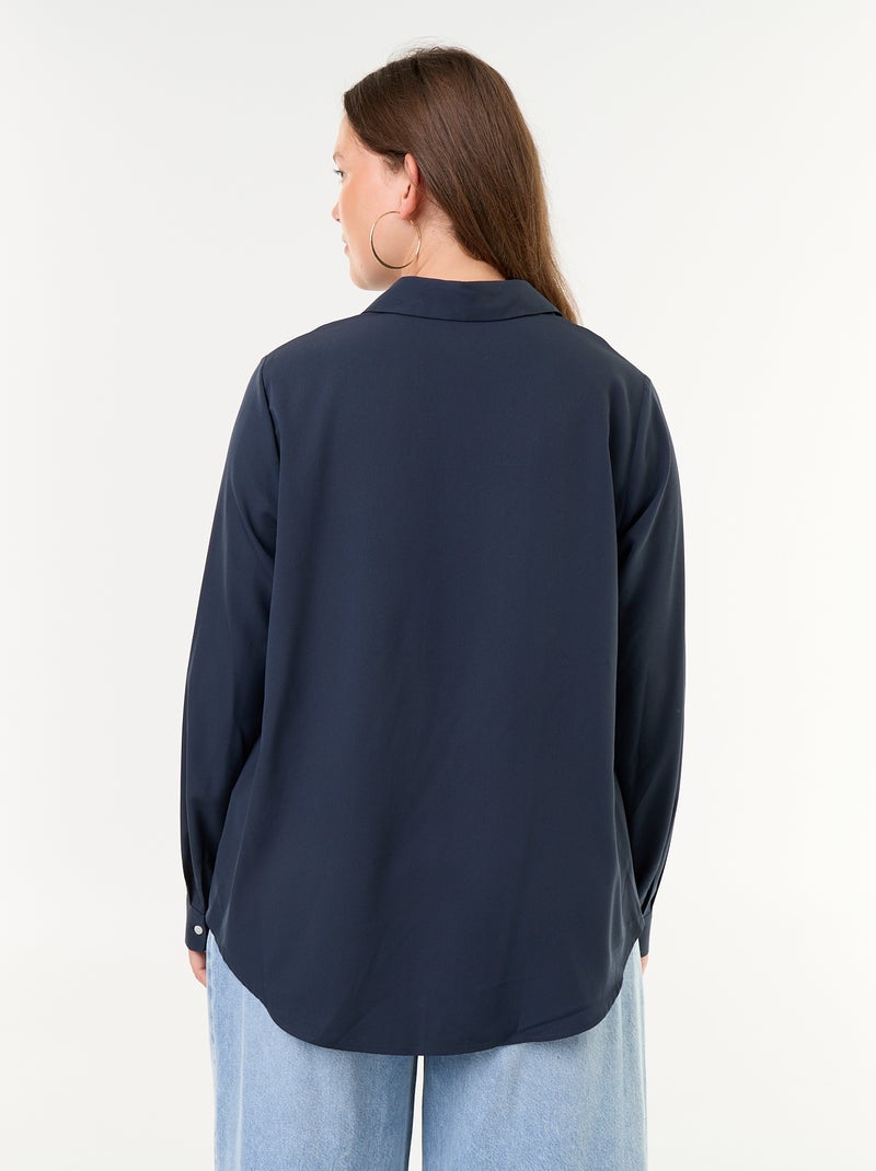 Blusa fluida lisa Azul - Kiabi