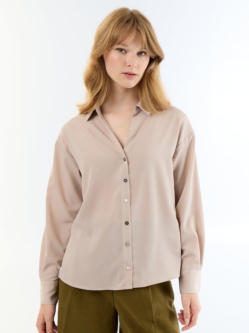 Blusa fluida lisa - Kiabi Blusa fluida lisa - Kiabi