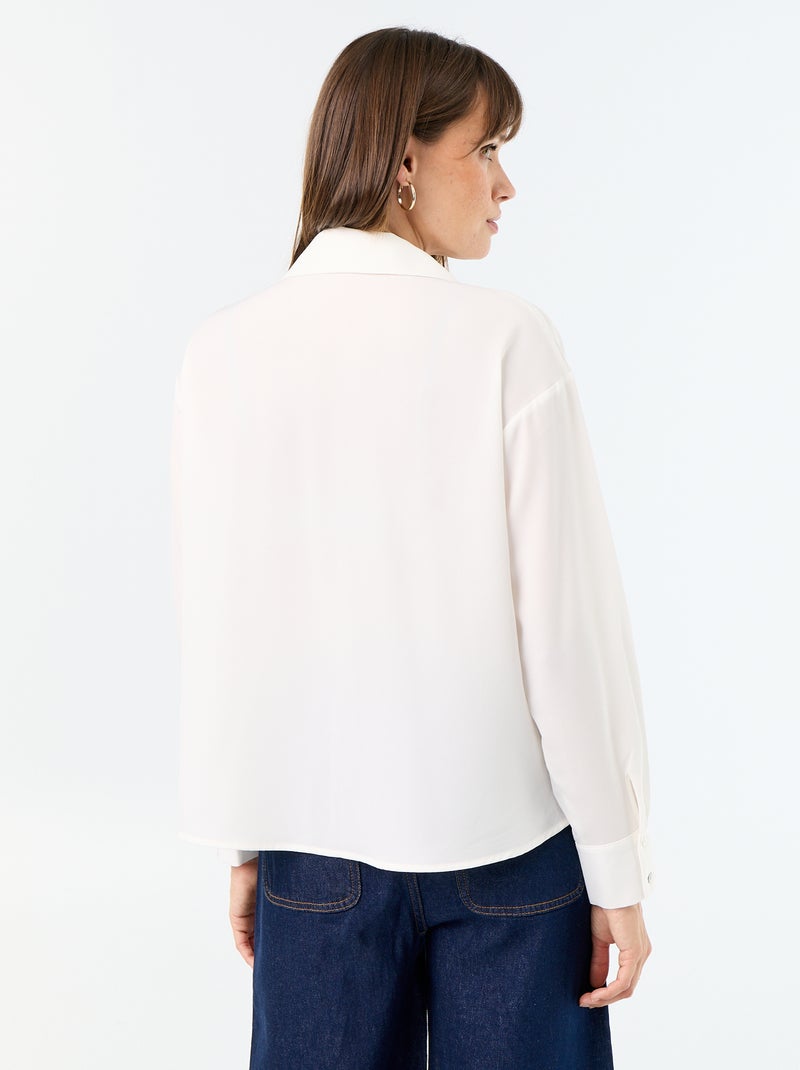 Blusa fluida lisa Blanco - Kiabi