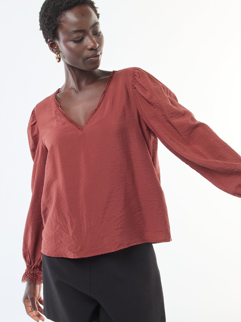 Blusa fluida lisa 'JDY' Naranja - Kiabi