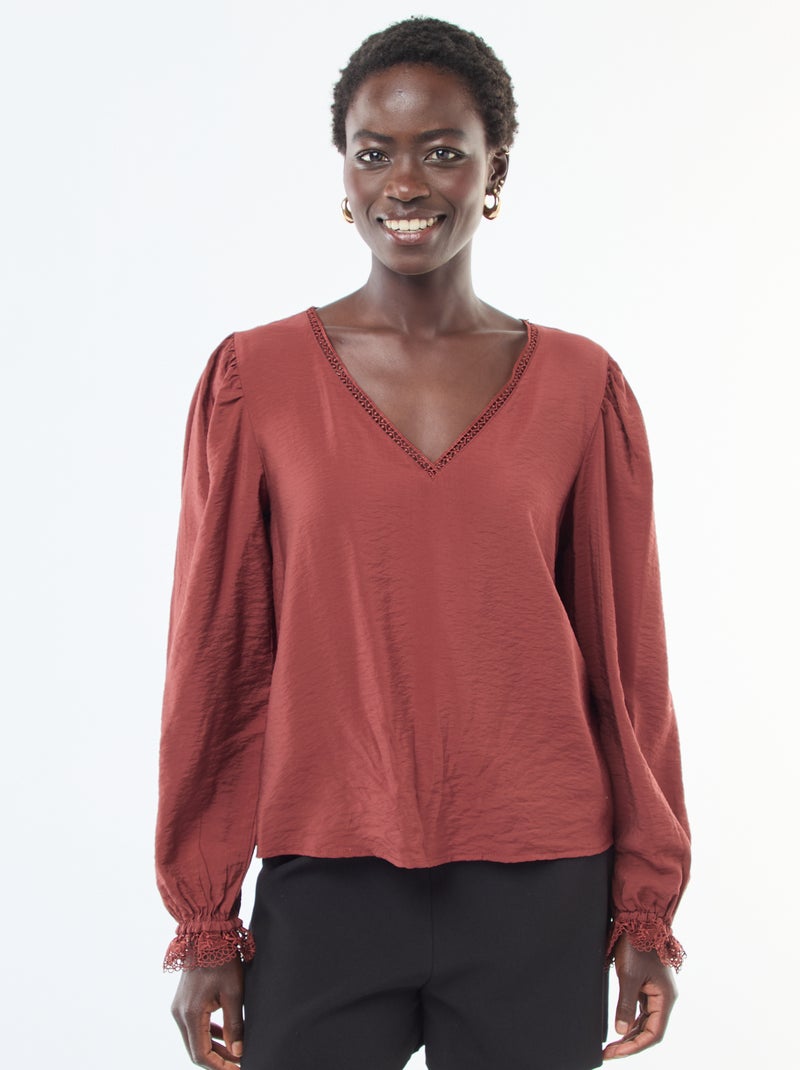 Blusa fluida lisa 'JDY' Naranja - Kiabi