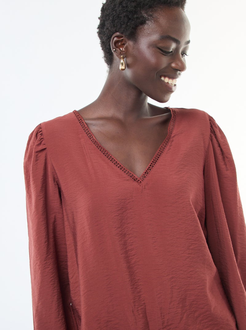 Blusa fluida lisa 'JDY' Naranja - Kiabi