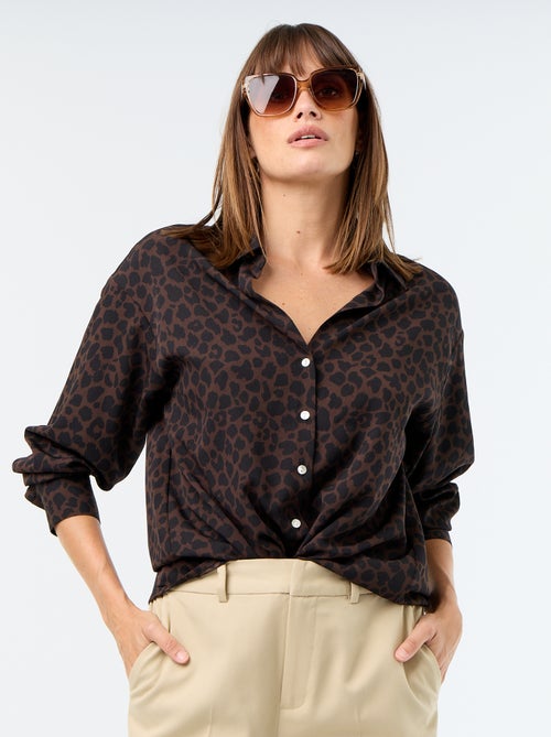 Blusa fluida lisa - Kiabi Blusa fluida lisa - Kiabi