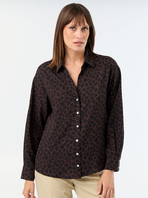 Blusa fluida lisa - Kiabi Blusa fluida lisa - Kiabi